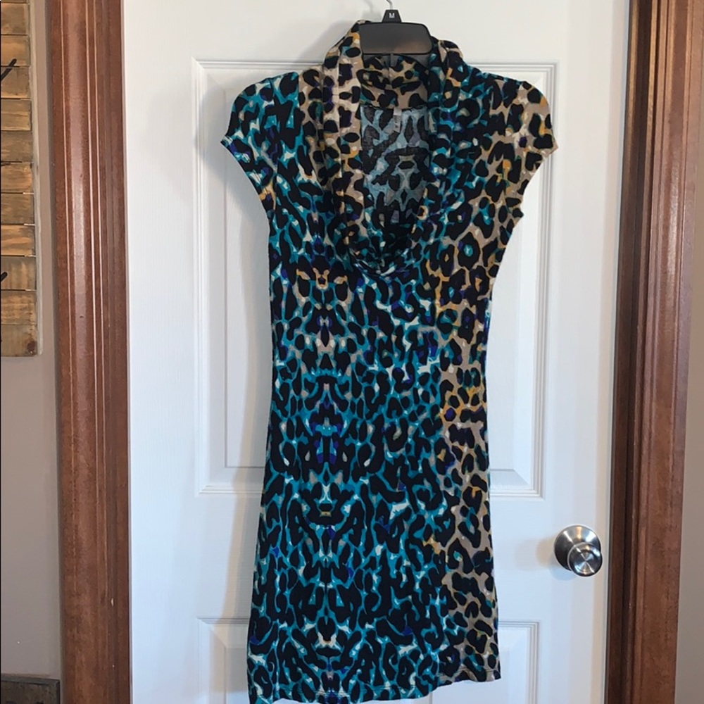 Women’s Multi-Color Leopard Print Knit Dress